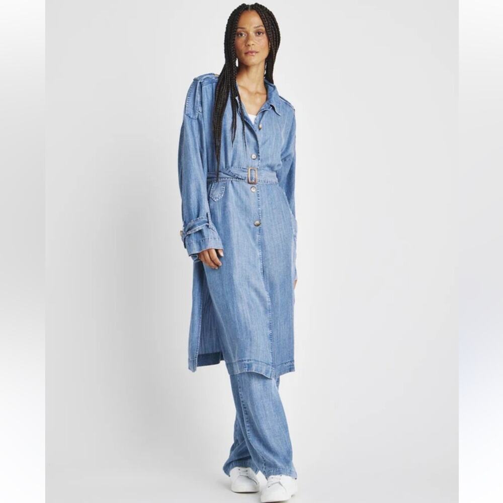 Splendid Collection Women's Dane Indigo Trench Coat - Medium - New with tags